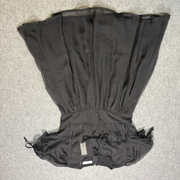 Women's All In Favor Black Sheer Short Sleeve Dress Size L NEW - Picture 2 of 11